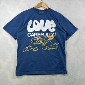 Market Love Carefully Blue Tee Size M